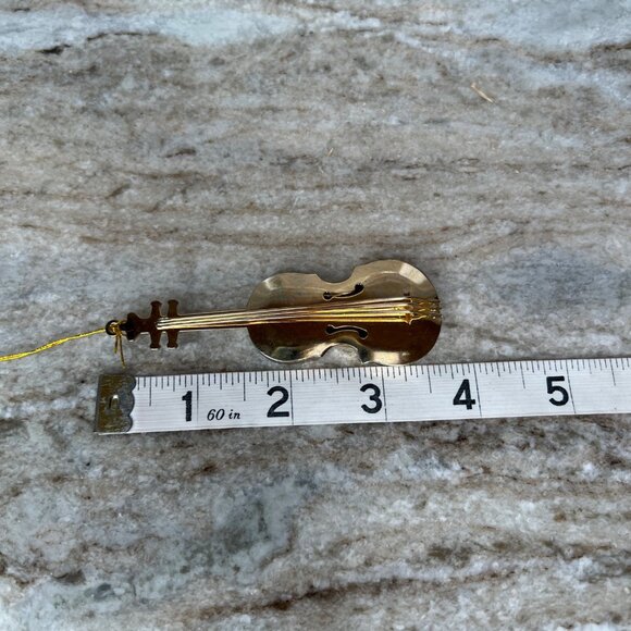 Vintage Set of 10 Metal Gold Toned Musical Instrument Christmas Ornaments - Picture 14 of 15